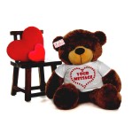 Huge 5 Feet Personalized Teddy Bear wearing Customizable Tshirt - Available in 7 Colors